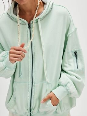 NWOT We The Free By Your Side Lined Hoodie-Opal Blue Mint XL